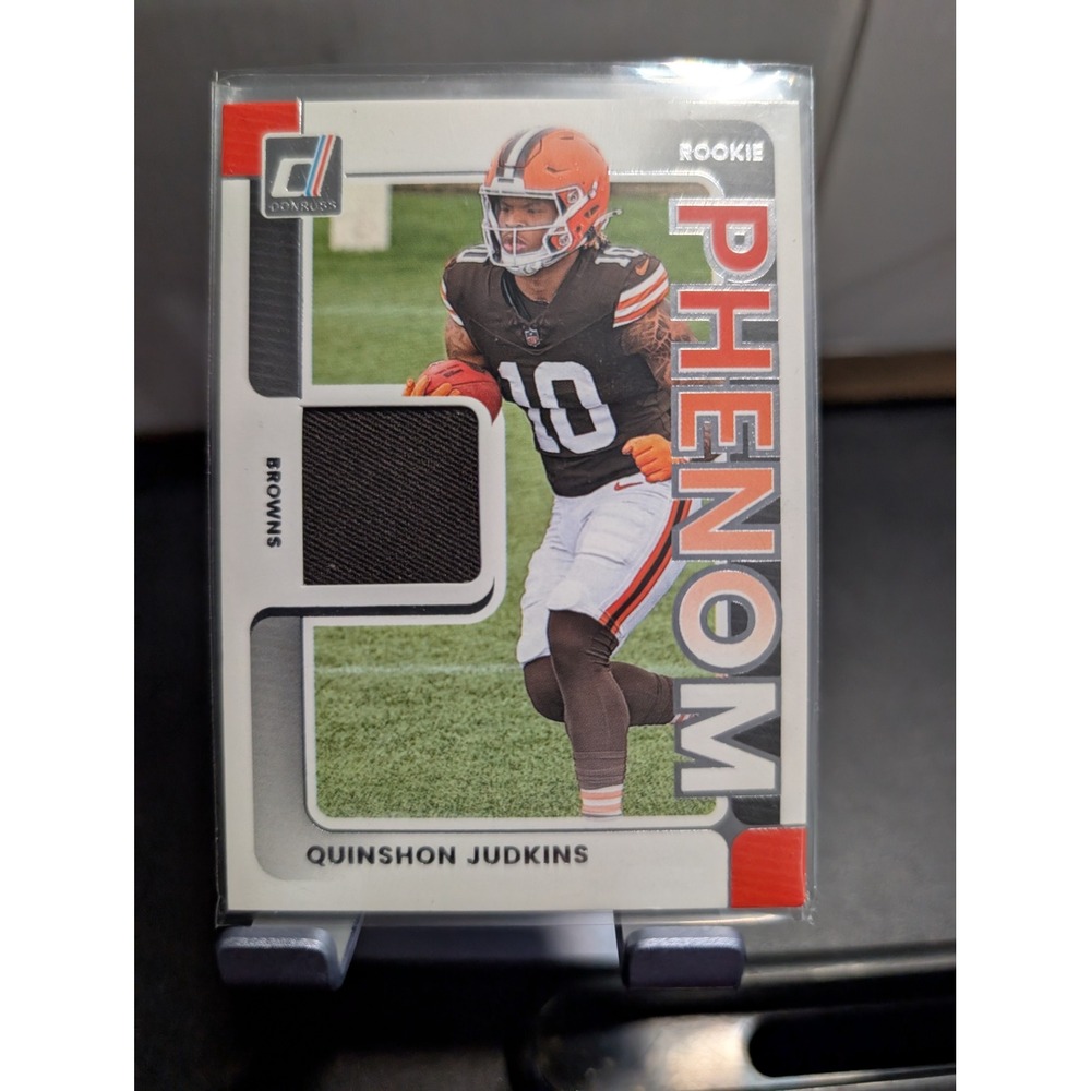 Quinshon Judkins 2025 Panini Donruss Phenom Rookie Jersey Relic Browns RPJ-QJS